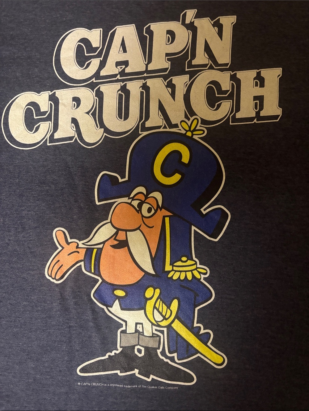 Cap'N Crunch Blue Men's Graphic Tee  XL Nostalgia Kitsch Whimsical Twee Kidcore